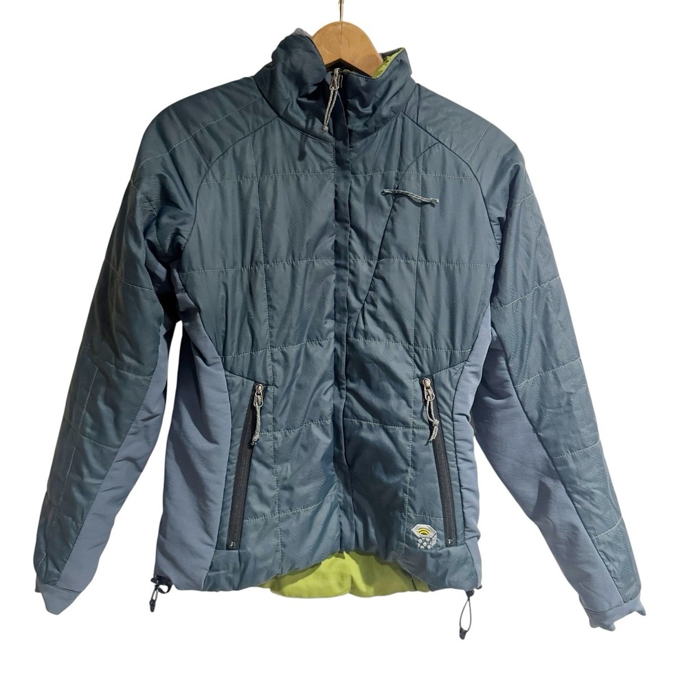 Mountain Hardwear Primaloft Reversible Jacket Womens 6 Quilted Coat Green Gray